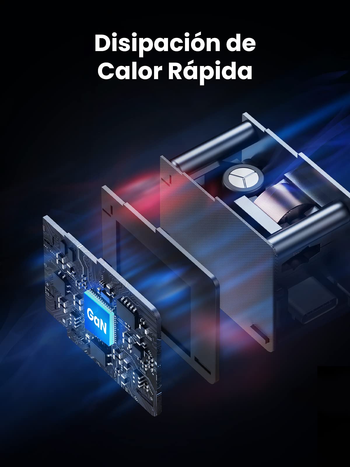 Cargador USB C GAN UGREEN Nexode Blanco 20W Carga Rápida PD Tipo C para iPhone, Galaxy, iPad Pro, Xiaomi, Huawei