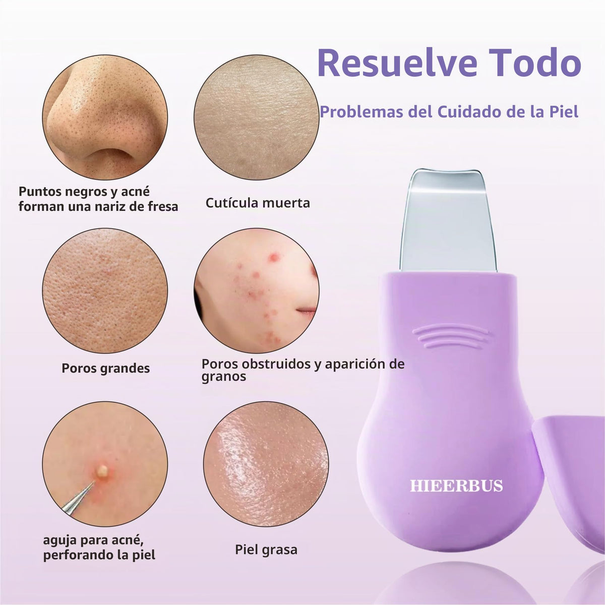 Herramienta para eliminar puntos negros, limpiador facial de silicona, raspador de nariz 2 en 1 para limpieza profunda, espátula facial para limpiar la piel, removedor de puntos negros, herramienta de