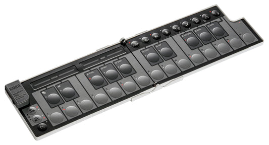 Korg NanoKEY Fold - Controlador de teclado MIDI plegable de 25 teclas con USB-C y TRS-MIDI - Blanco