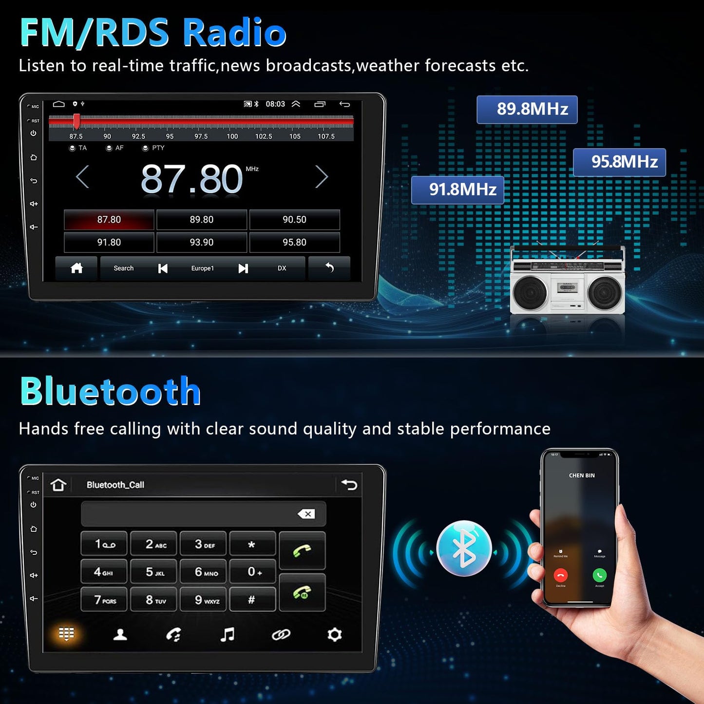Compatible con Honda Accord 7 modelos de 2004 a 2007, audio para coche Android 12, visualización táctil de alta definición de 9 pulgadas, cámara de copia de seguridad de audio, reproductor multimedia