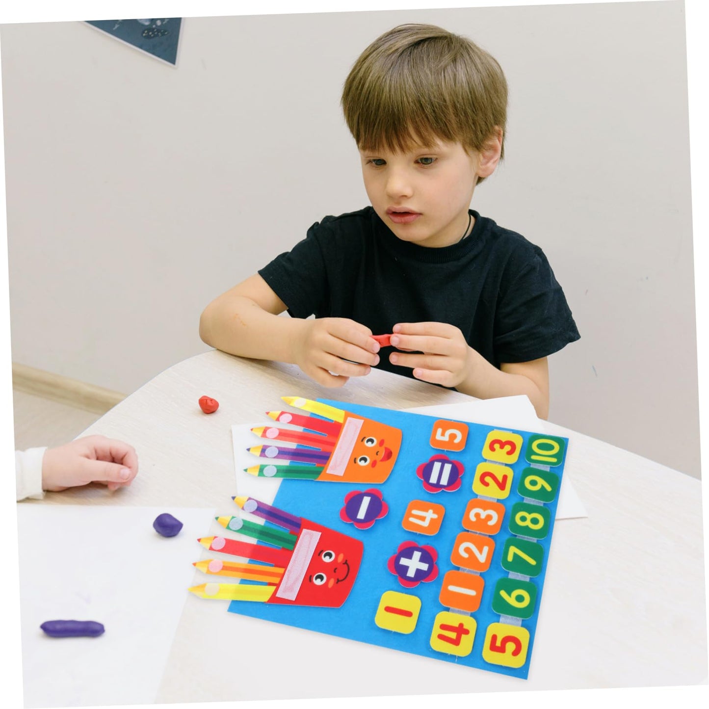 HOOTNEE Educativo De Matemáticas para Niño Niña Juguete De Adición y Sustracción Fieltro para Preescolar para Aprendizaje Cognitivo y Reconocimiento De Números