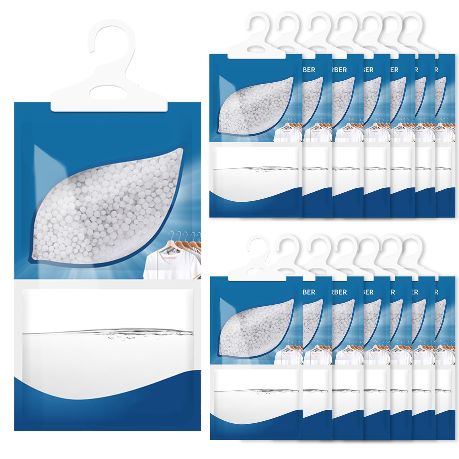 BSOON15 PCS Bolsa Antihumedad para Habitacion, Deshumidificador para Closet, Bolsas Absorbentes de Humedad Colgante, Antimoho Baño, Elimina Olores, Absorbedor de Humedad para Baño, Clóset
