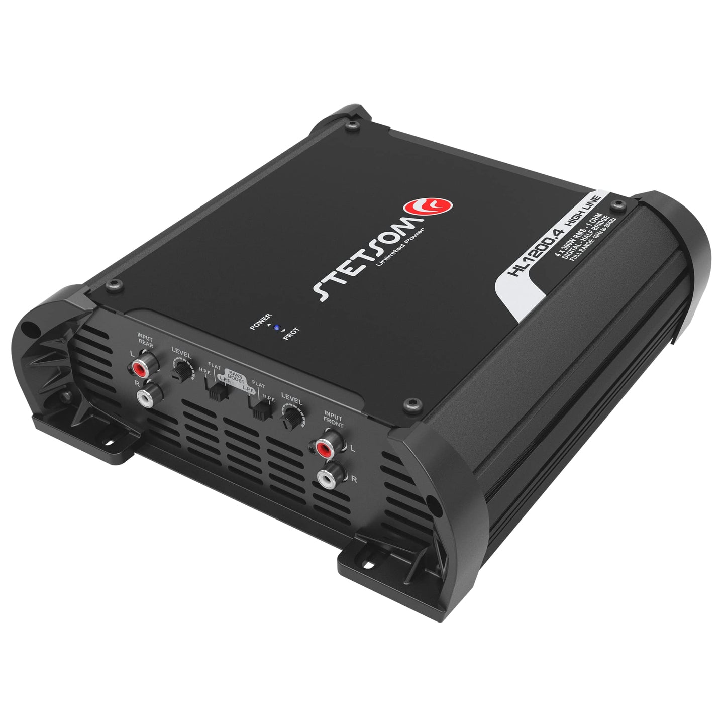 Amplificador de Audio Estéreo Multicanal Stetsom HL 1200.4, 1.2K Vatios RMS, 4 Canales, Negro, Calidad de Sonido HD para Coche