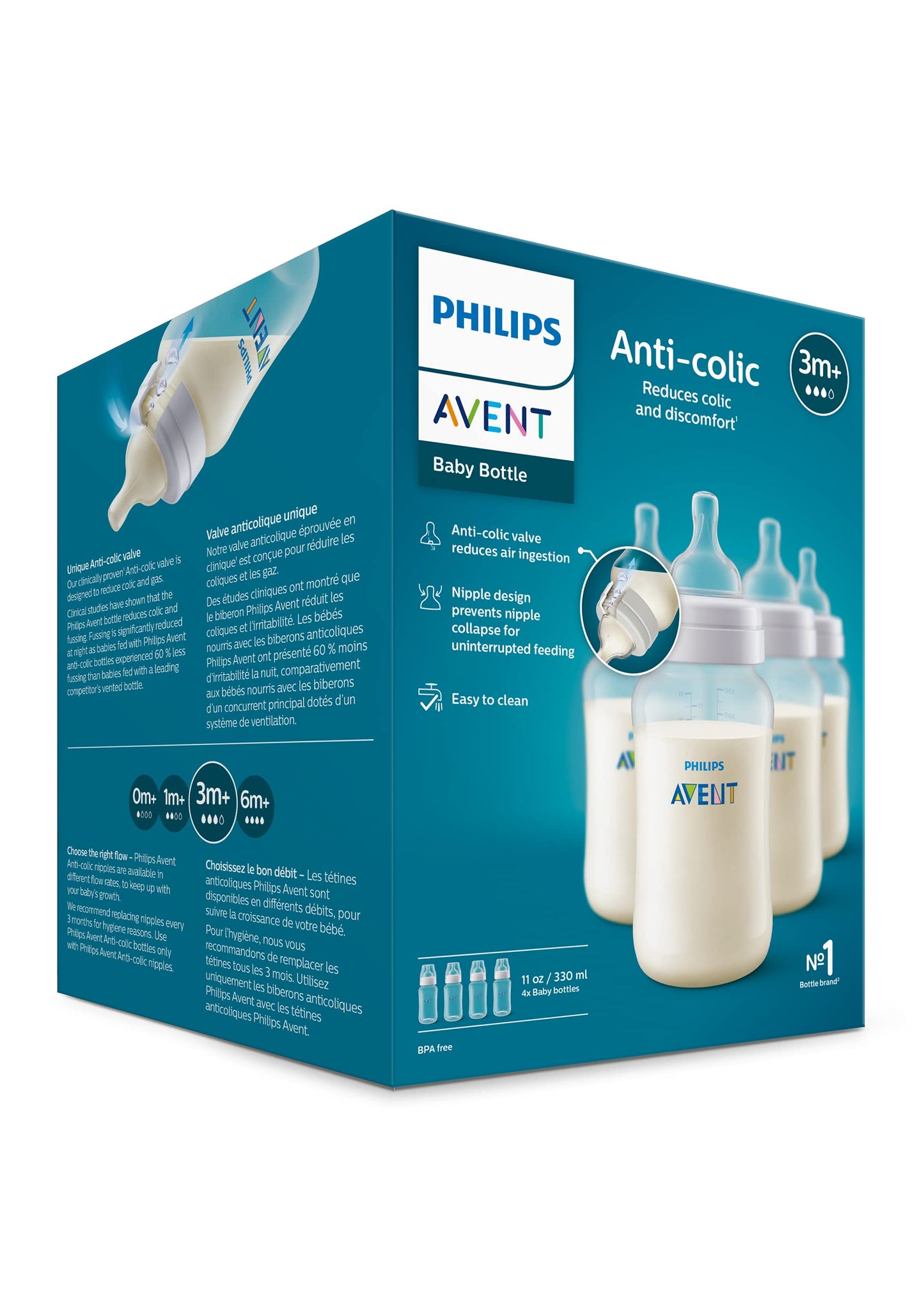 Biberones Anticólicos Philips Avent Transparente 330 ml 4 Unidades