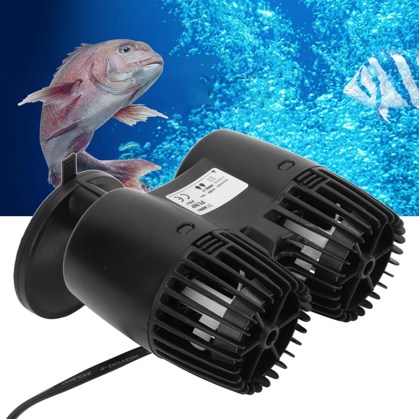 Hztyyier Bomba de Circulación para Tanque de Peces, Bomba Wavemaker para Acuario, Temperatura Uniforme Libre de Inversión Potente para Agua de Mar (EE. UU. 110V ZY-800M)