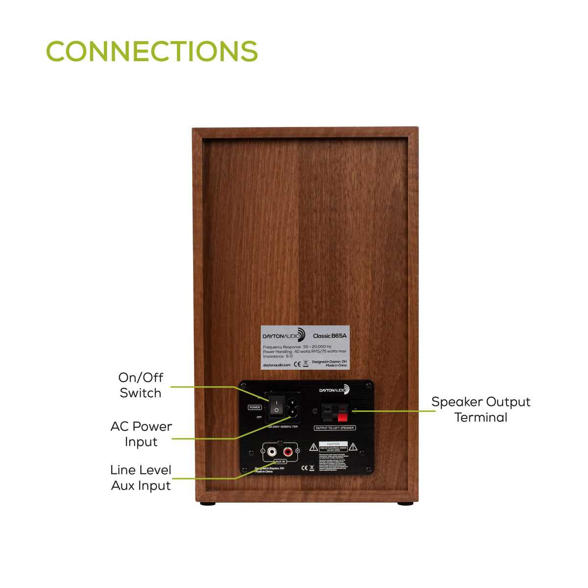 Altavoces Bluetooth Dayton Audio Classic Madera 6.5 Pulgadas