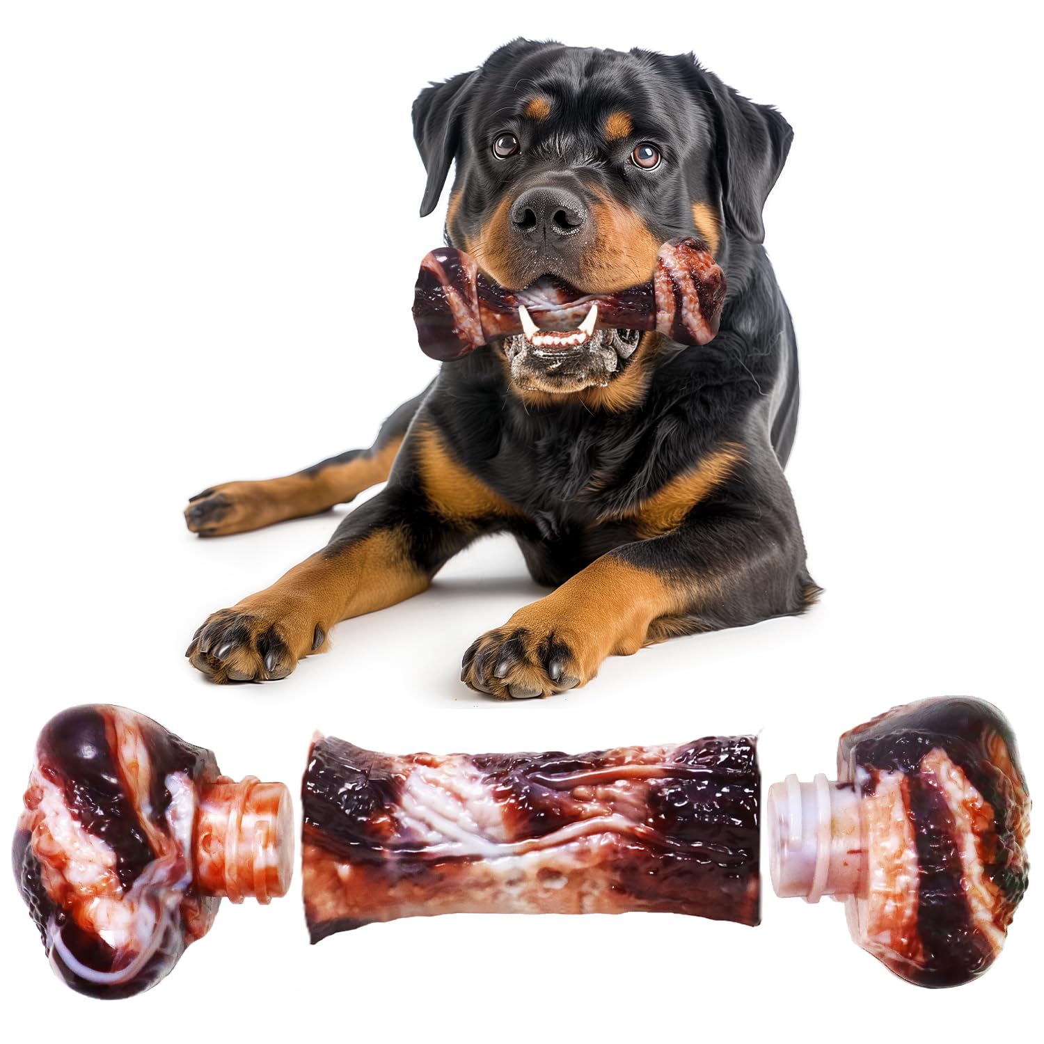 Juguetes para Perros Aqezd Marrón, Huesos de Nylon Duraderos e Indestructibles para Masticadores Agresivos de Razas Medianas a Grandes