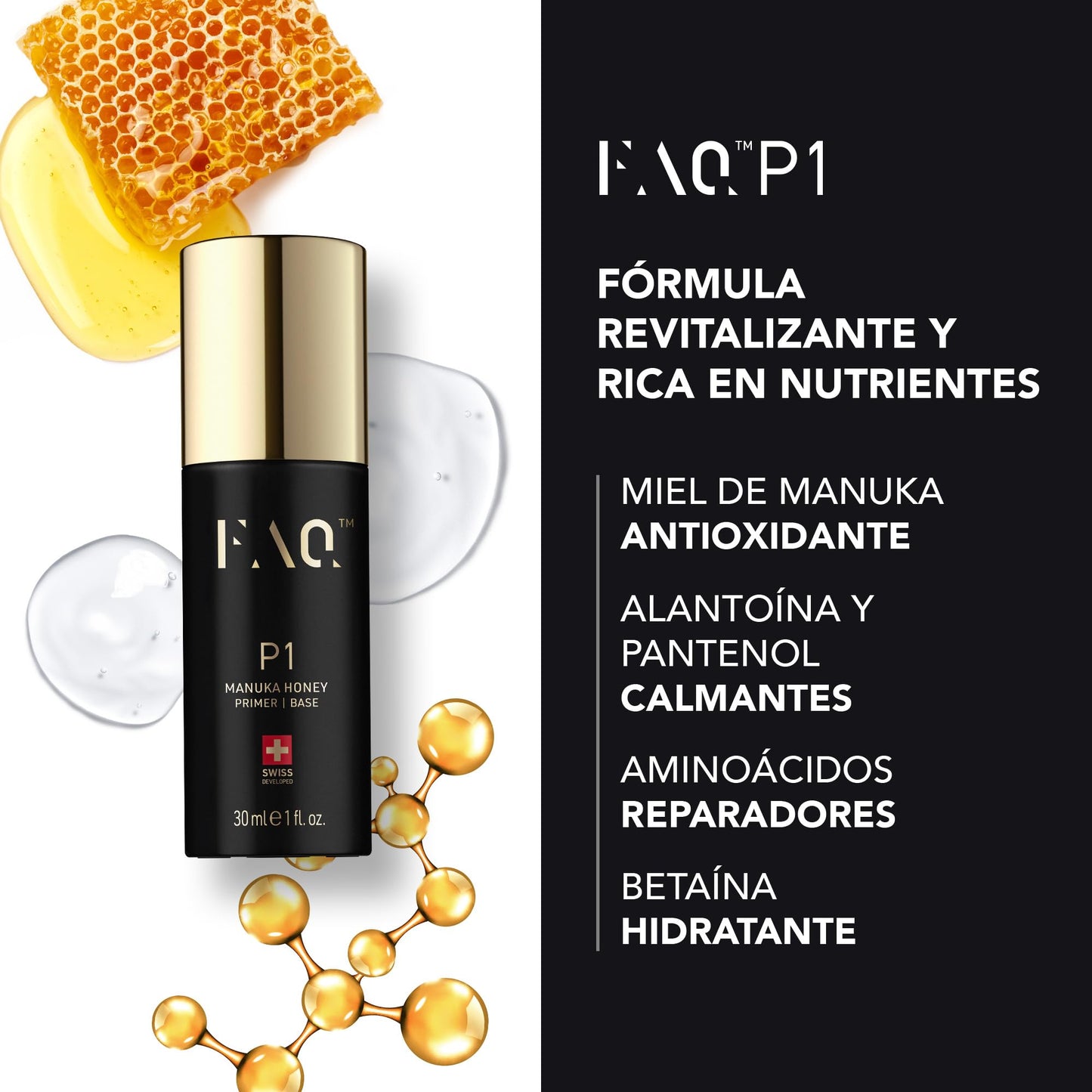 FAQ 102 Set Beauty Answer - Masajeador facial reafirmante con 8 luces LED + Prebase P1 Manuka Honey 30 ml - Preparación facial antes del cuidado - Ritual diario de belleza - Topaz