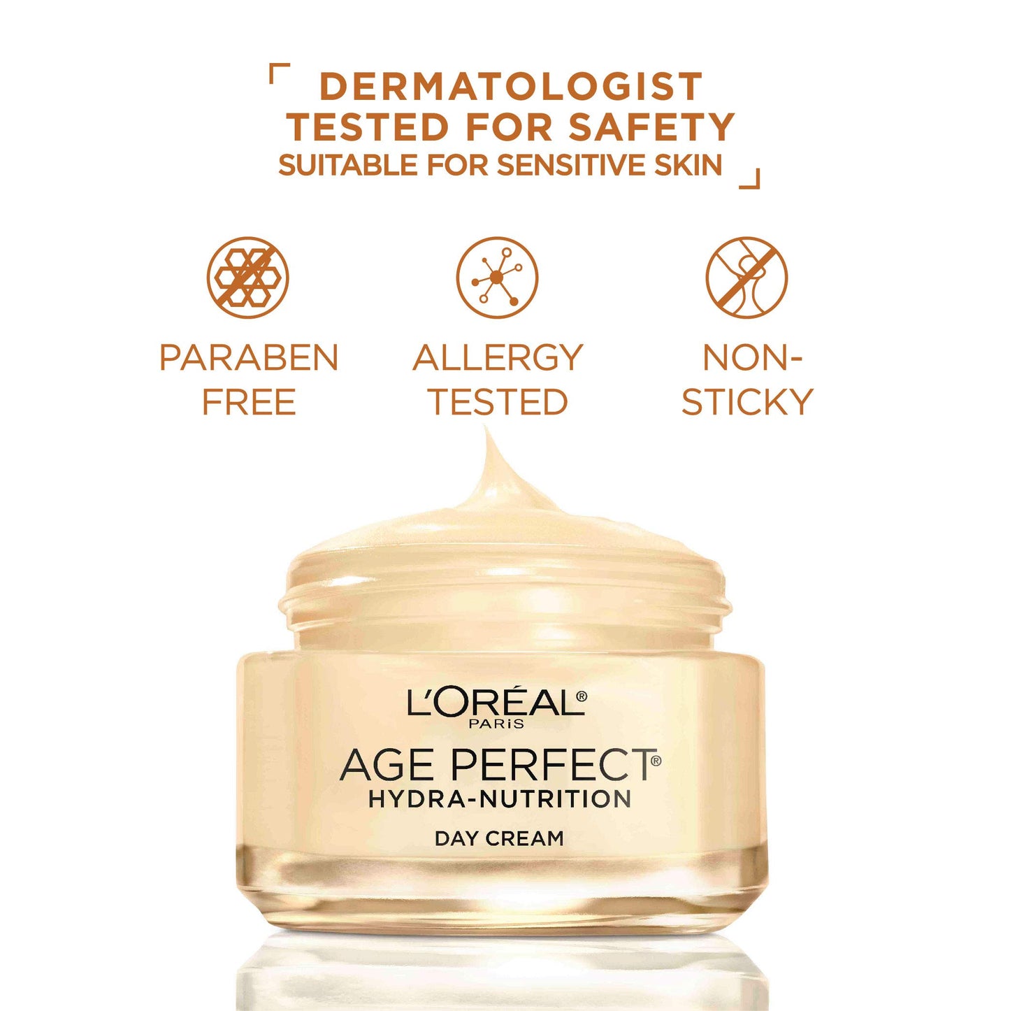 Face Moisturizer by L’Oreal Paris, Age Perfect Hydra-Nutrition Day Cream with Manuka Honey Extract and Nurturing Oils, Anti-Aging Cream to Firm and Improve Elasticity on Dry Skin, Paraben Free, 1.7 oz