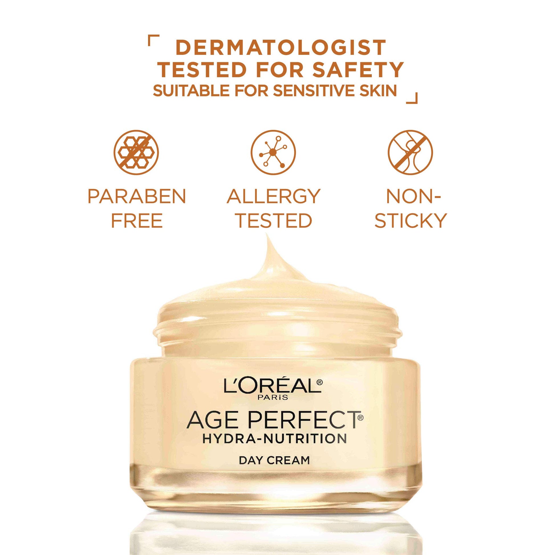 Face Moisturizer by L’Oreal Paris, Age Perfect Hydra-Nutrition Day Cream with Manuka Honey Extract and Nurturing Oils, Anti-Aging Cream to Firm and Improve Elasticity on Dry Skin, Paraben Free, 1.7 oz