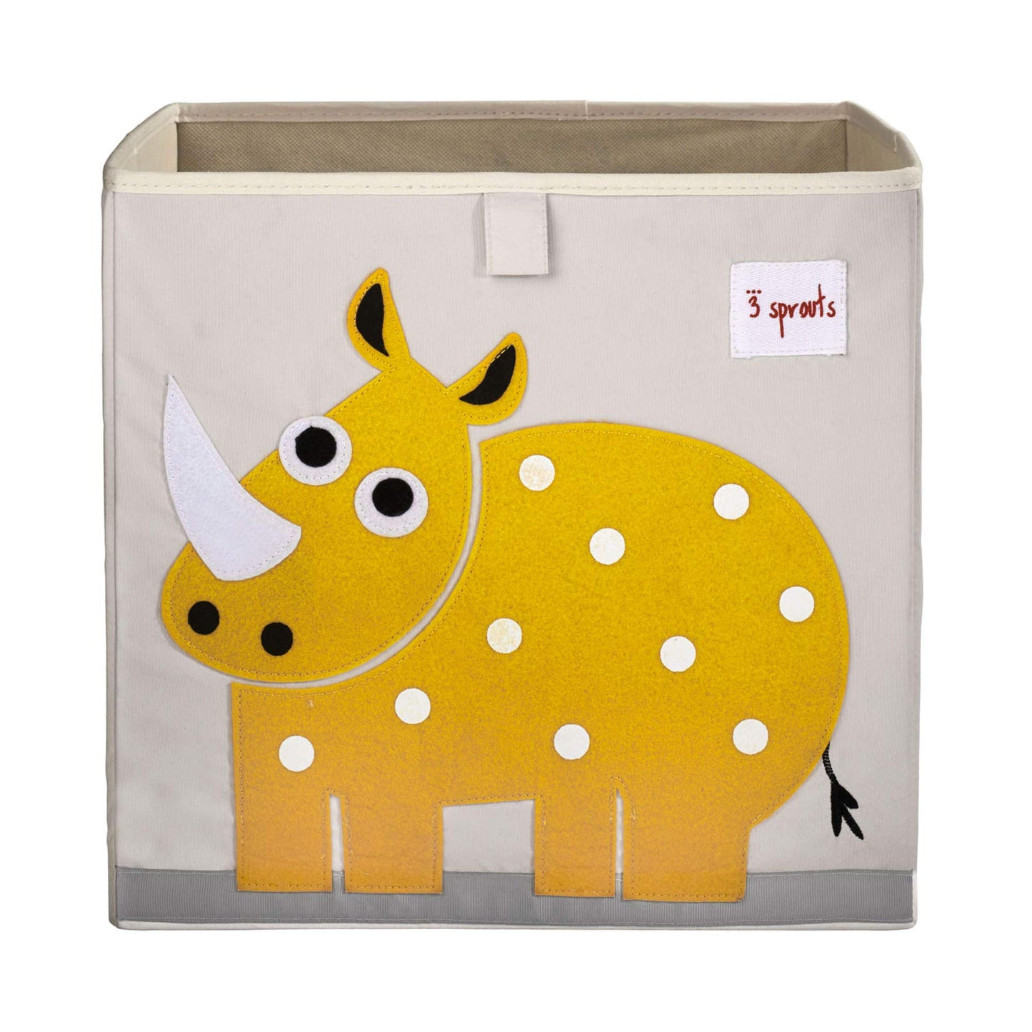 3 Sprouts Cube Storage Box - contenedor organizador para niños y niños - Rhino Yellow