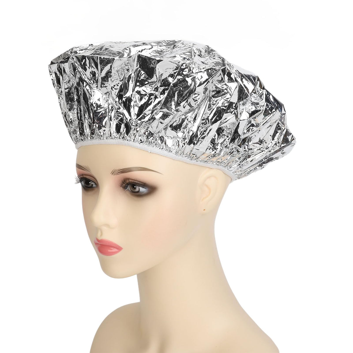 Fockety 10Pcs Papel de Aluminio Gorro Térmico para Acondicionamiento Profundo, Gorro Reutilizable para el Procesamiento del Cabello para Uso en el Hogar, Gorro de Papel de Estaño