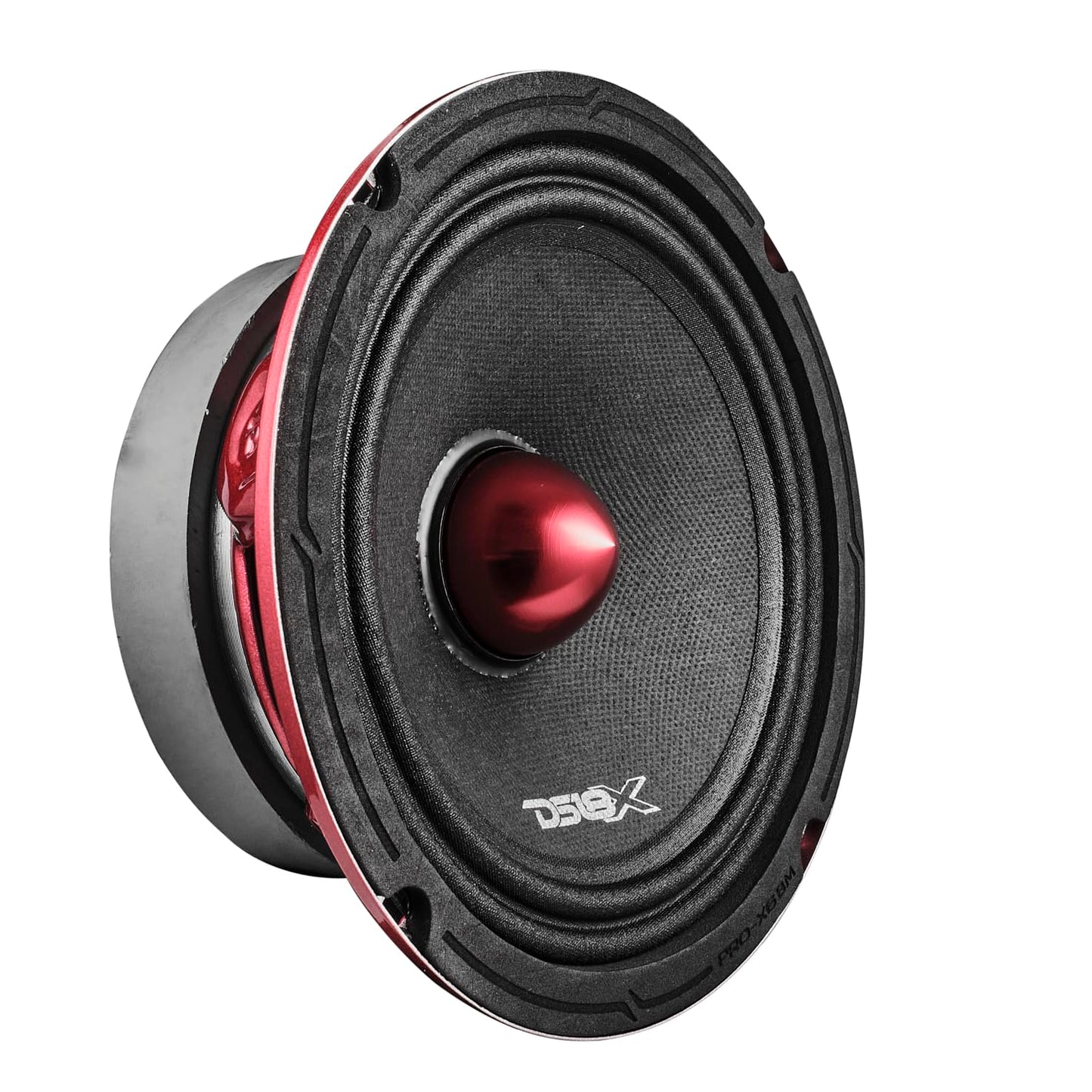 DS18 PRO-X6BM Loudspeaker - 6.5", Midrange, Red Aluminum Bullet, 500W MAX, 250W RMS, 8 Ohms - Premium Quality Audio Door Speakers for Car or Truck Stereo Sound System (1 Speaker)
