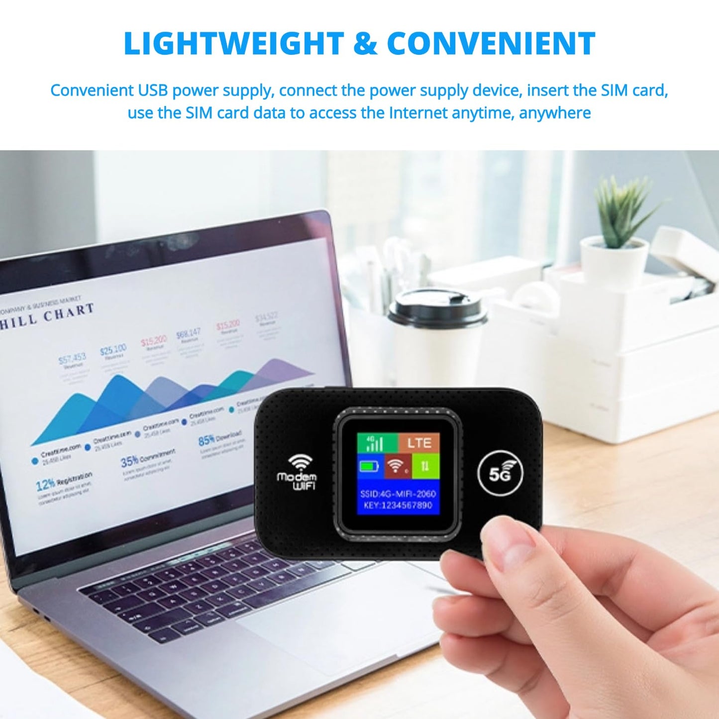 Yunseity Hotspot Móvil WiFi 4G LTE, Dispositivo WiFi Inalámbrico Portátil de Bolsillo con Velocidad de hasta 150 Mbps con Ranura para Tarjeta SIM, Conecta hasta 10 Dispositivos, Red