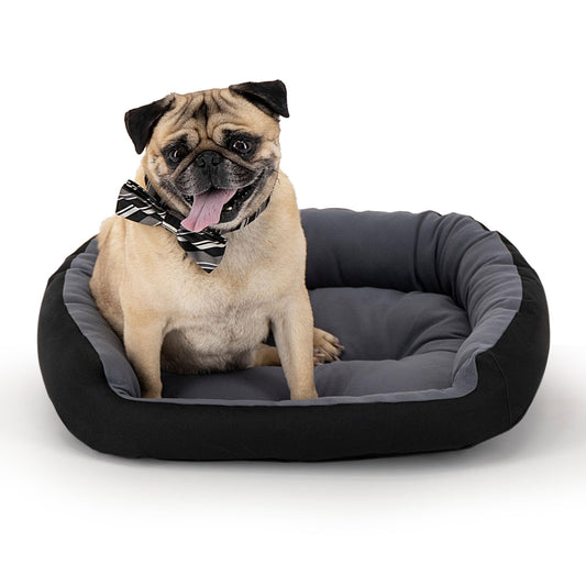 Cama para Perro Hills Negra Gris Resistente y Confortable con Relleno Suave, Small