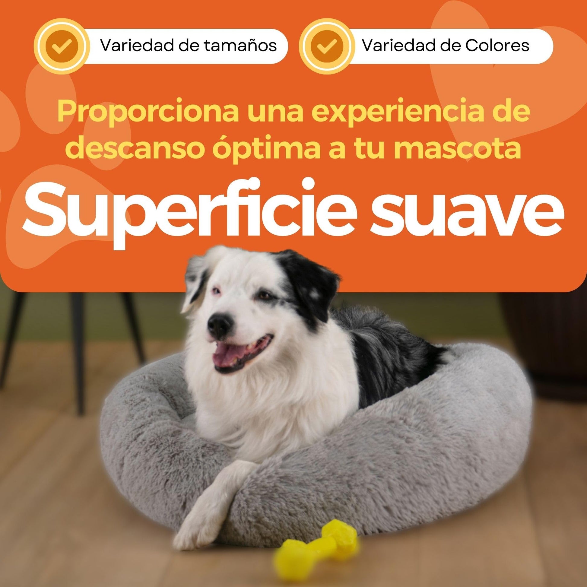 Cama para Perro Hills Gris Tipo Dona Anti Estrés Large
