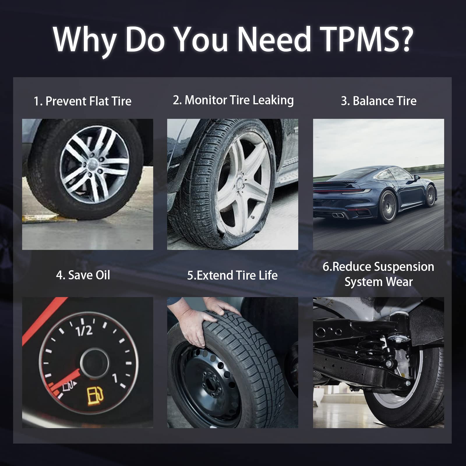 Sensor TPMS Marsflex Negro para Toyota Lexus 4 Unidades