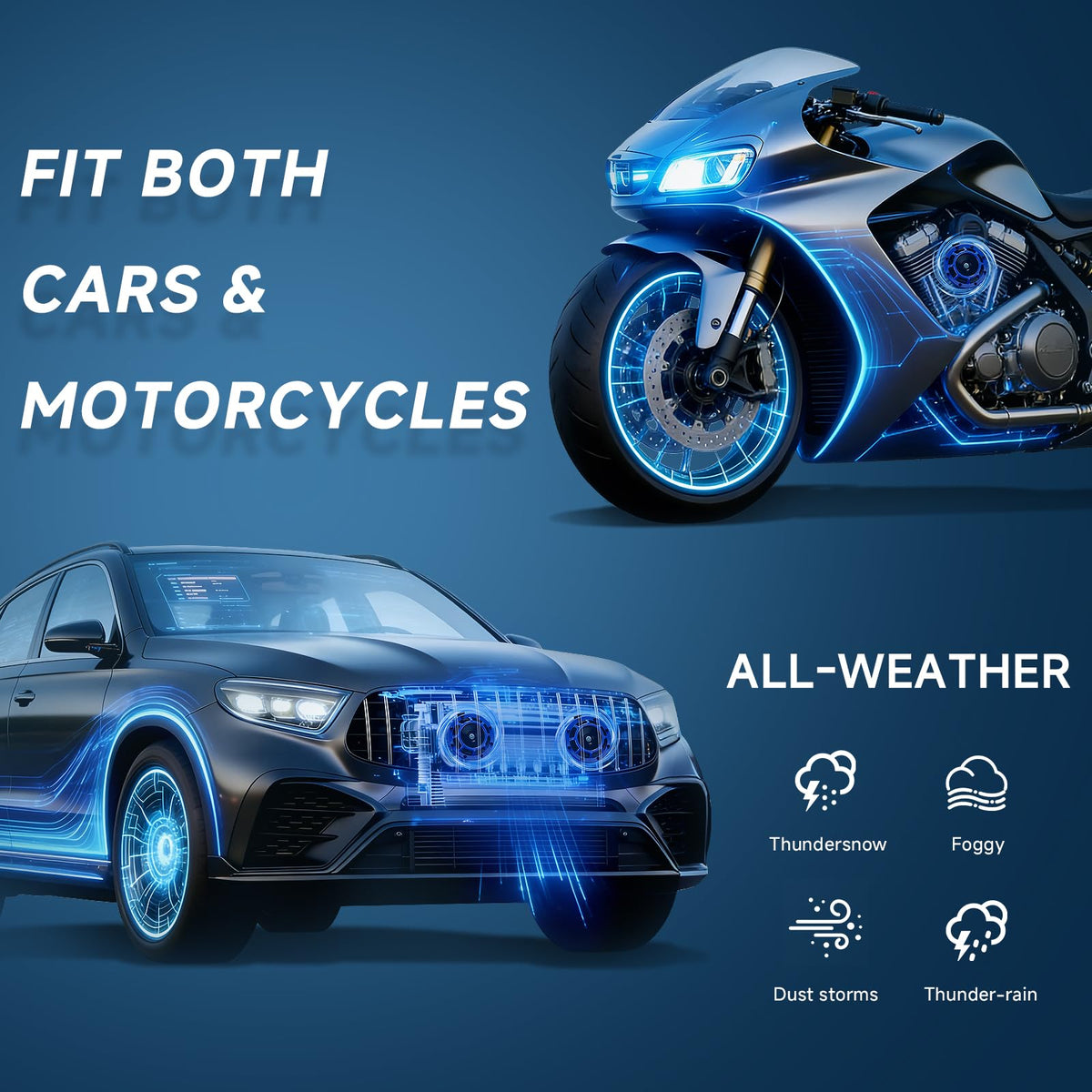 Bocina de Coche FARBIN Azul Supertono y Bocina de Tren Eléctrico