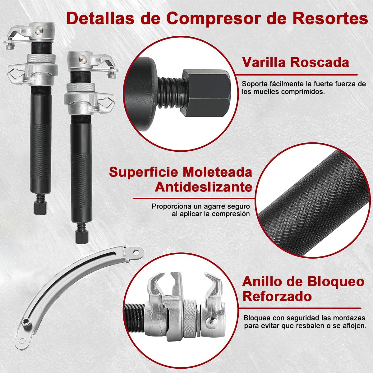 Kit Compresor de Muelles ADILIKADII Negro 2000Lbs para Coche Camión Motocicleta