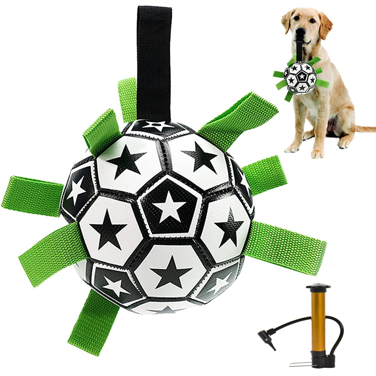 Juguete para Perros FRANCISCO Balón de Fútbol Estrellas con Pestañas de Agarre Duradero Interactivo