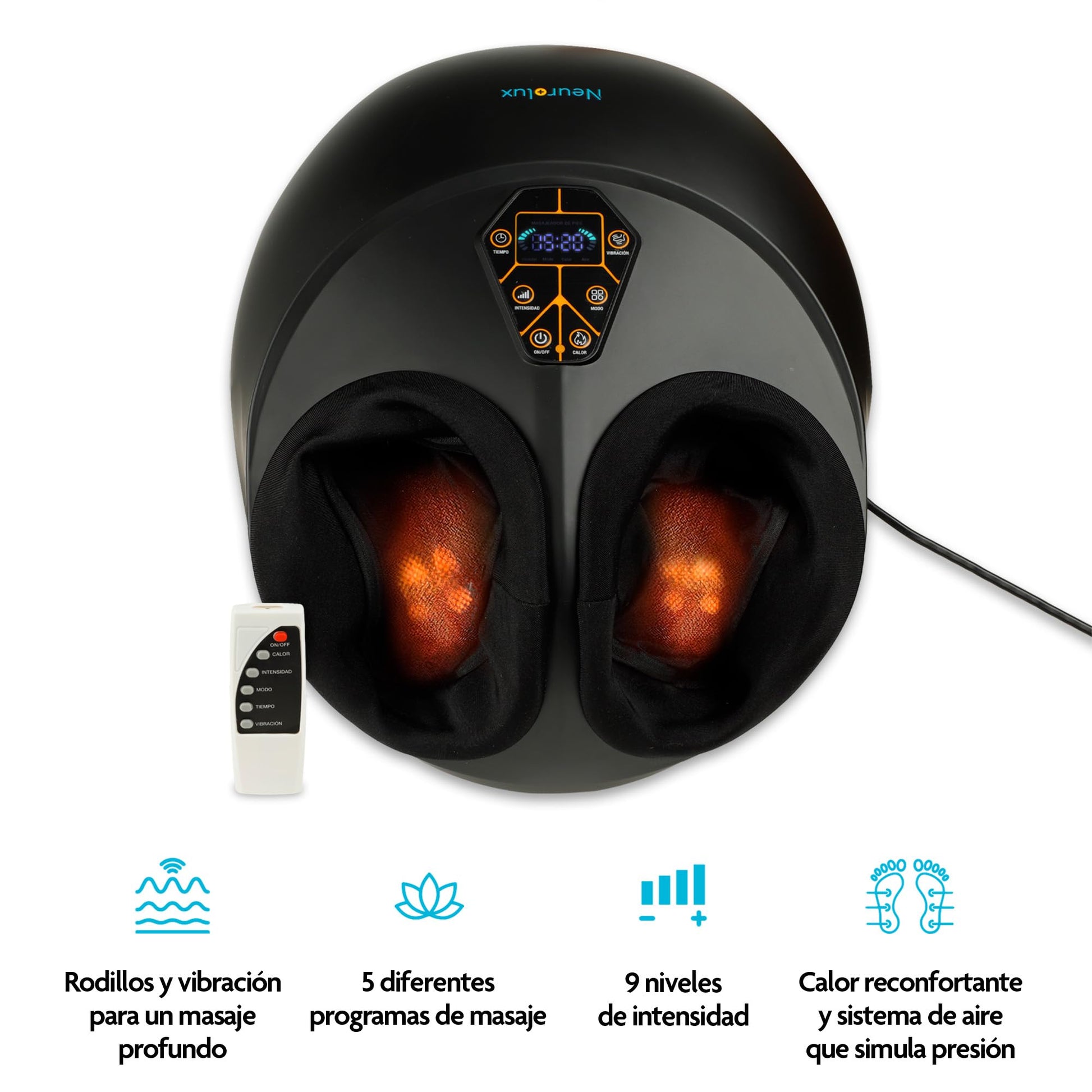 Masajeador de Pies NEUROLUX Eléctrico con Calor y Compresión de Aire para Reflexología