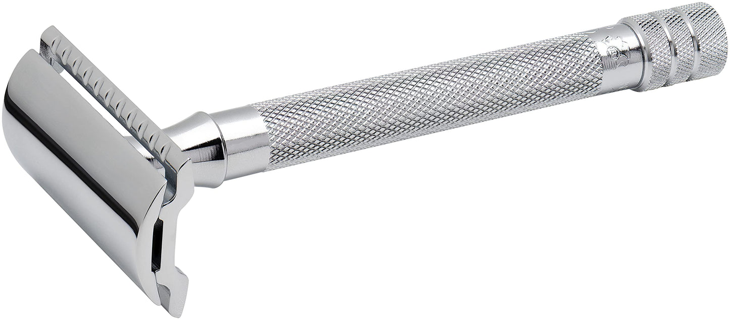 Merkur® - Cuchilla de afeitar clásica de 3 piezas con doble borde, MK-23C, maquinilla de afeitar