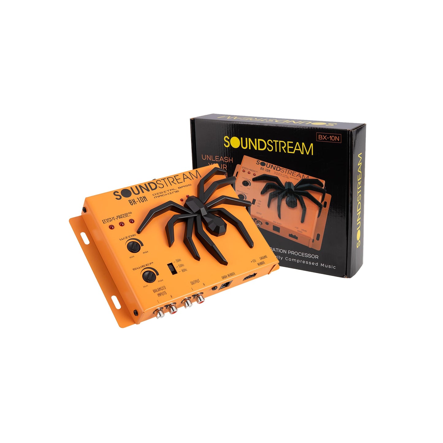 Procesador de Graves Digital SoundStream BX-10X Negro con Ecualizador Paramétrico para Audio de Coche