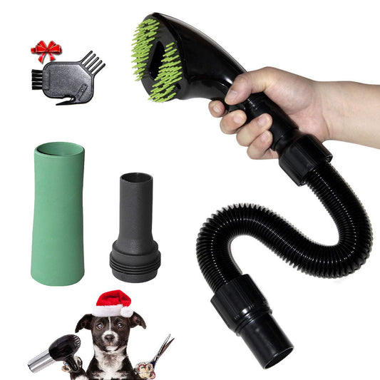Gforest Cepillo de aseo al vacío para mascotas, kit de herramientas de fijación para eliminar el pelo para perros y gatos (negro)