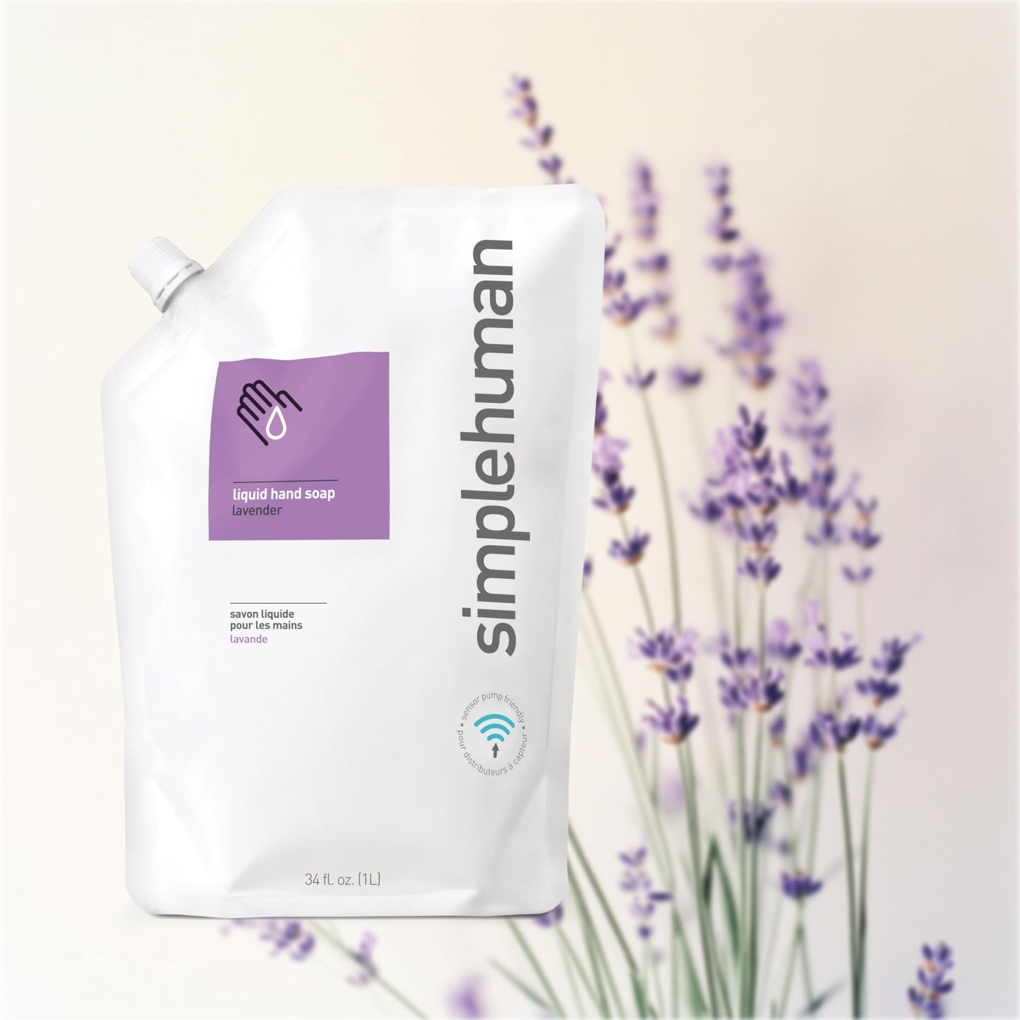 simplehuman Lavender Moisturizing Liquid Hand Soap 34 FL. Oz. Refill Pouch (Pack of 3)