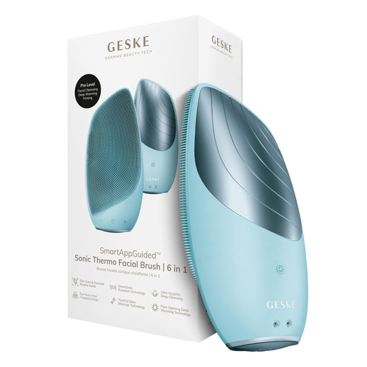 Cepillo Facial Térmico Sónico GESKE SmartAppGuided 6 en 1 Eléctrico con Función de Calor y Masajeador