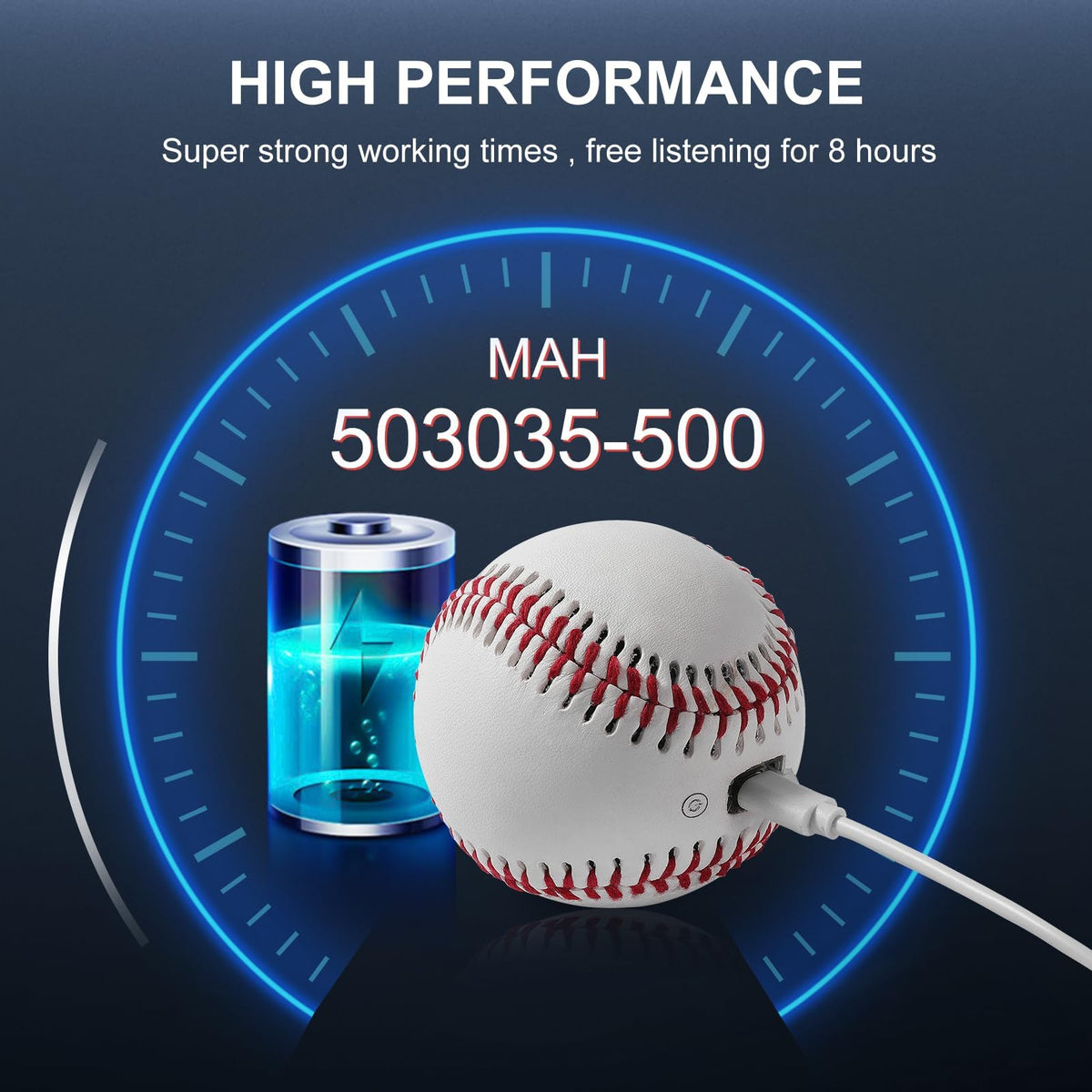 Altavoz Bluetooth Jiobolion Béisbol Brillante en la Oscuridad