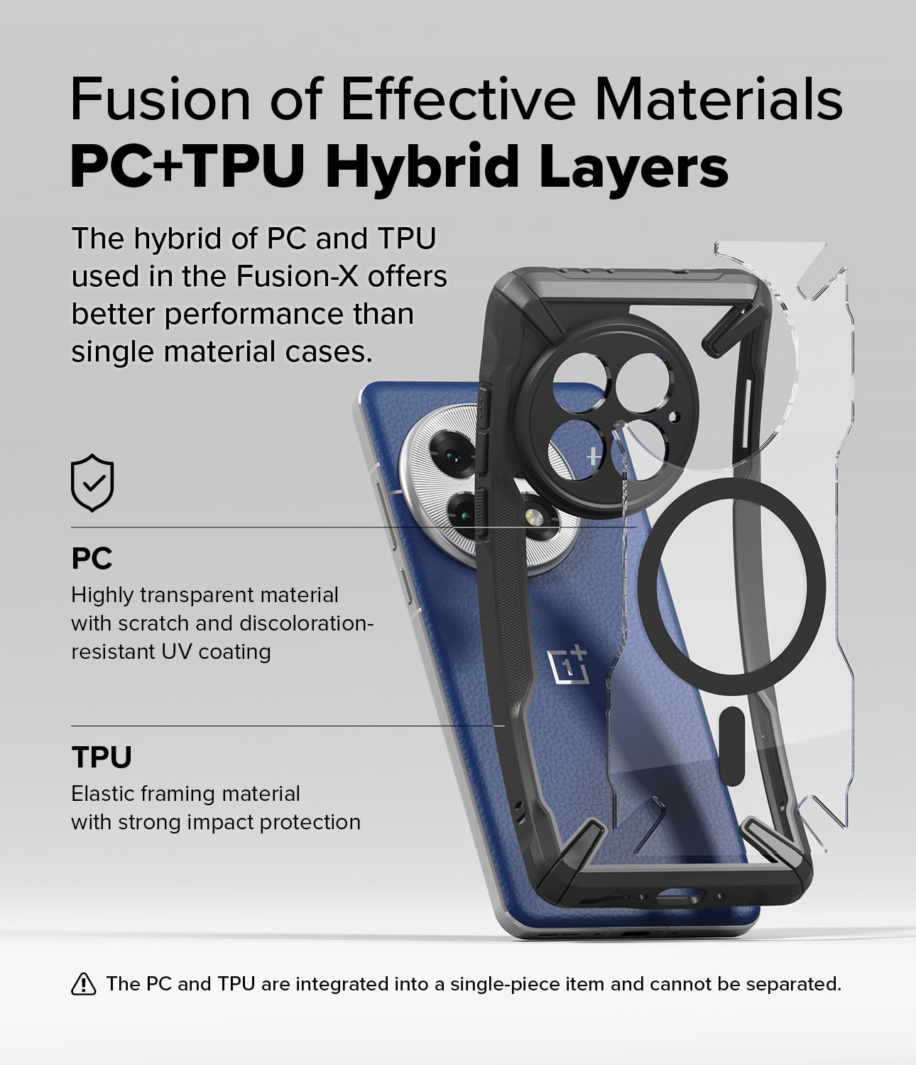 Funda Ringke Fusion-X Black Compatible con MagSafe y Resistente a Impactos para OnePlus 13