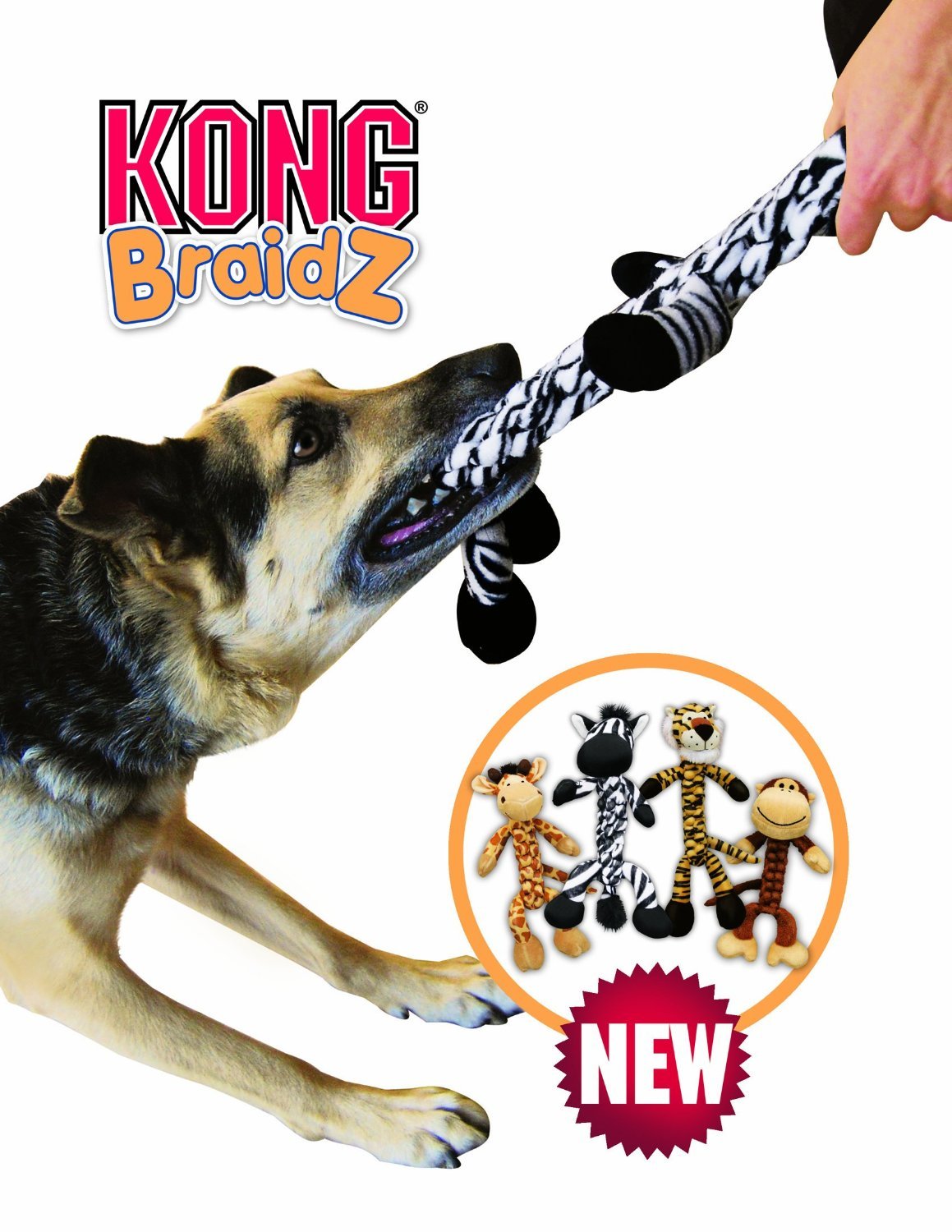 Braidz Tiger Plush Dog Toy