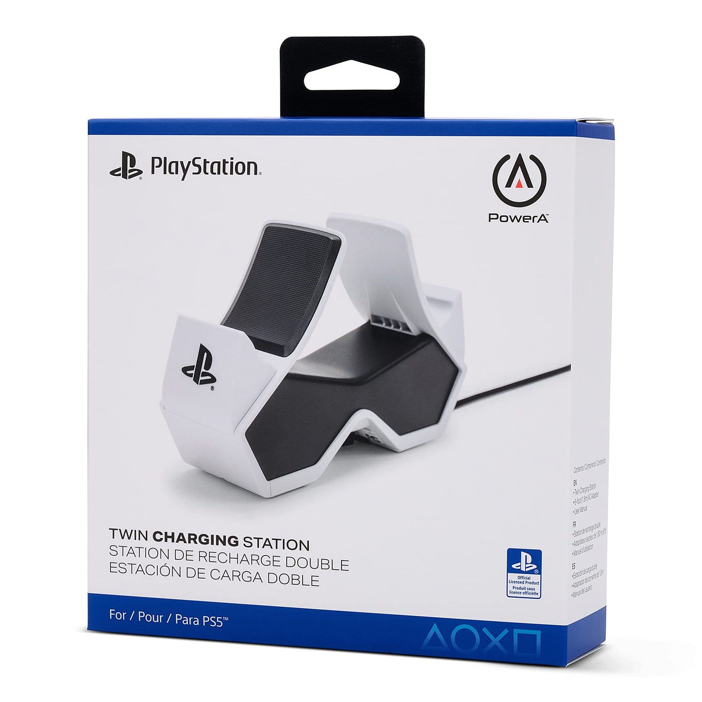 Estación de Carga Dual PowerA Blanco Twin Edition para Controles Inalámbricos Dualsense PlayStation 5