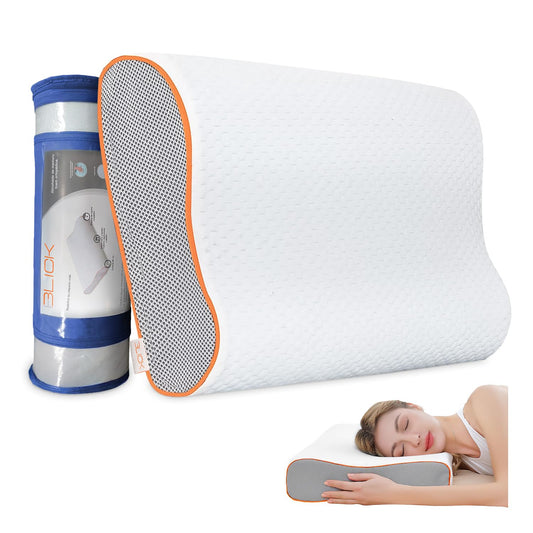 Blick Almohada Ortopedica Memory Foam con Diseño Ergonomico Altura Ajustable y Antialergico