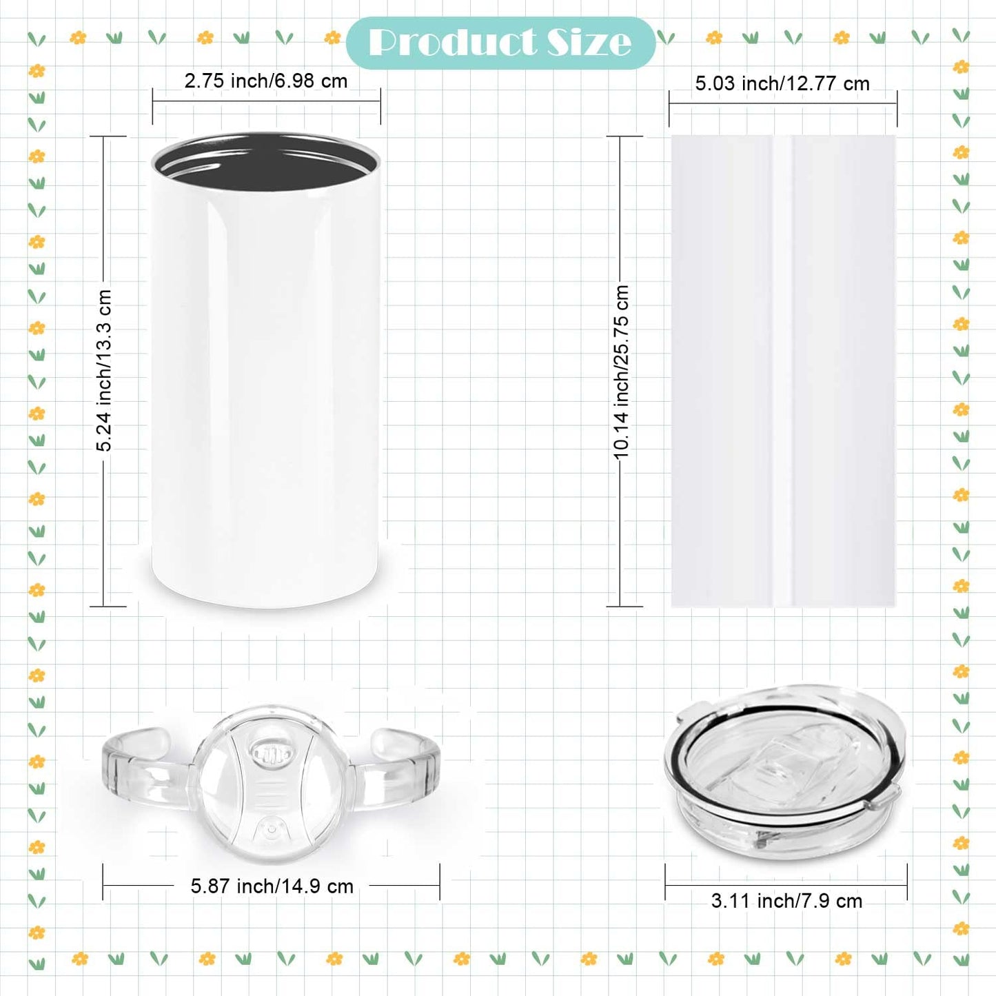 Wzaytia - Vaso para sublimación de 12 onzas, paquete de 4 vasos para beber, botella de agua Todder de acero inoxidable