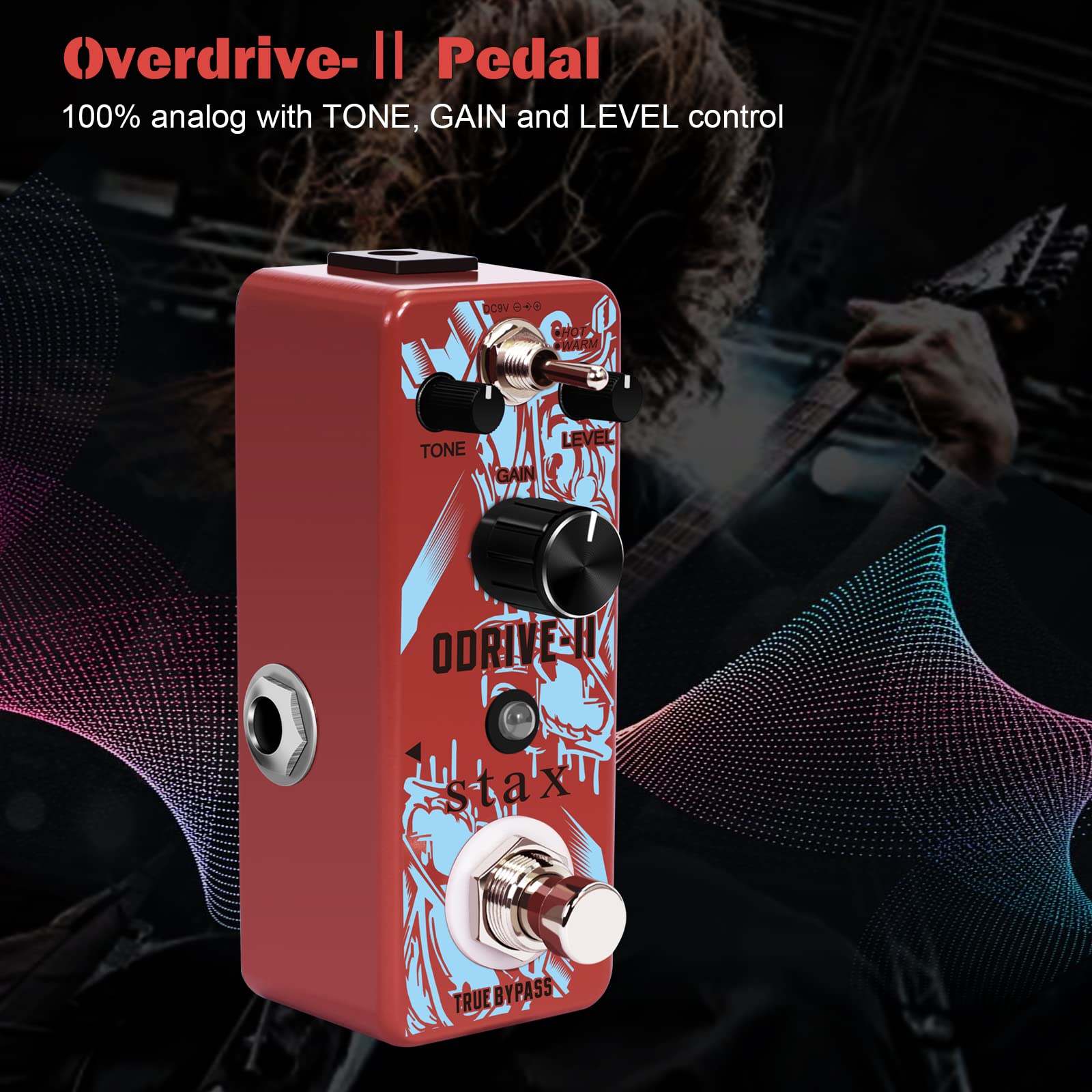 Pedal de Guitarra Stax Overdrive Clásica con Mini Tamaño True Bypass para Guitarra Eléctrica