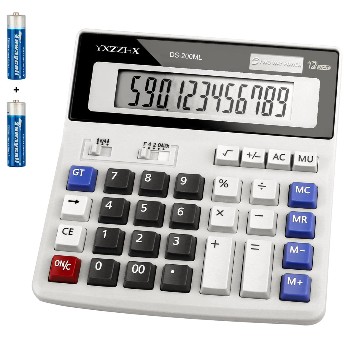 Calculadora de Escritorio Yxzzhx Negra con Números Grandes y Batería Solar de 12 Dígitos