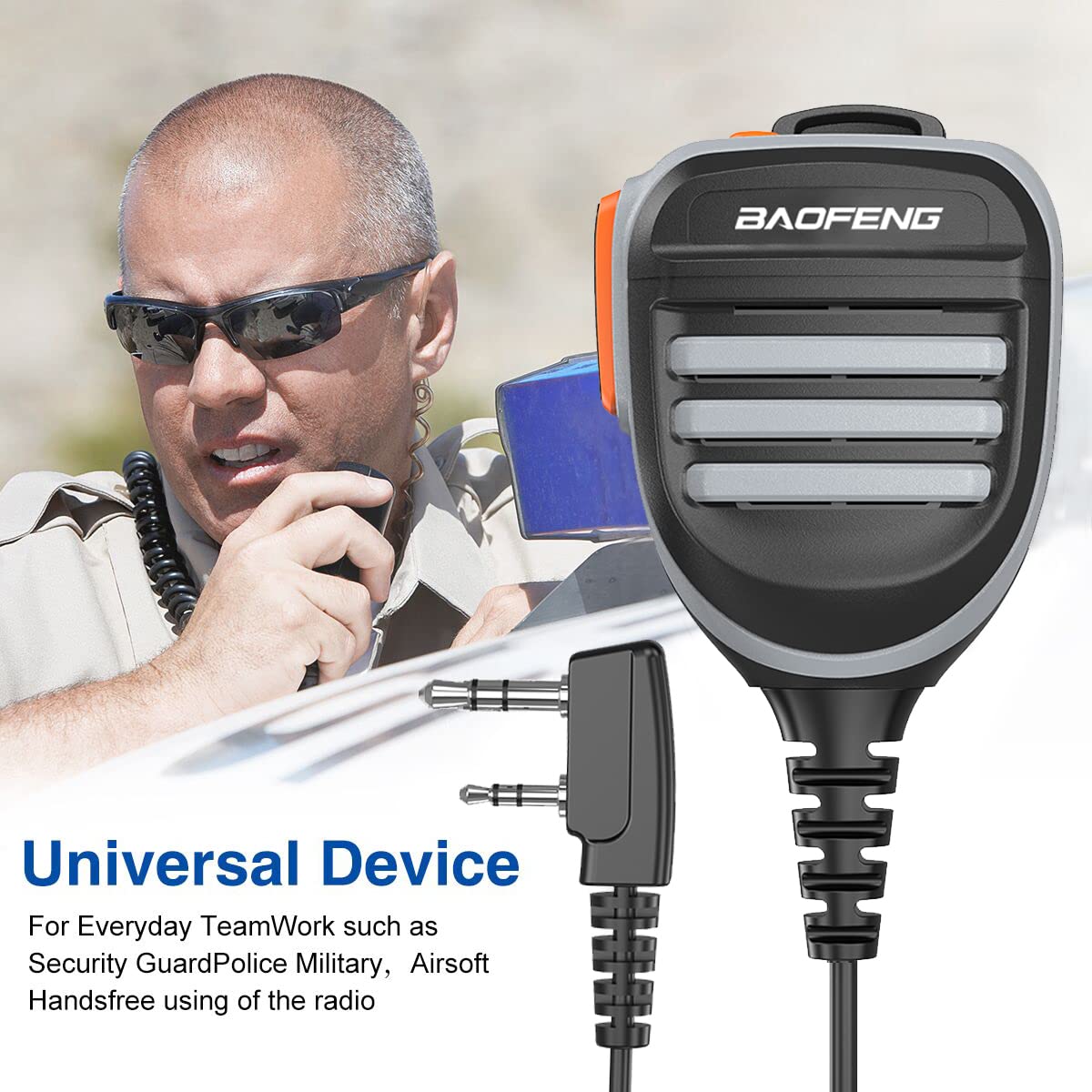 BaoFeng Walkie Talkie - Micrófono para altavoz de micrófono, micrófono de policía de hombro remoto para Baofeng UV-5R Mini BF-F8HP Pro 5RM DM21 UV32 UV-21R K5PLUS GM-15 Pro UV-5G PlusAR-152 GM-5RH UV