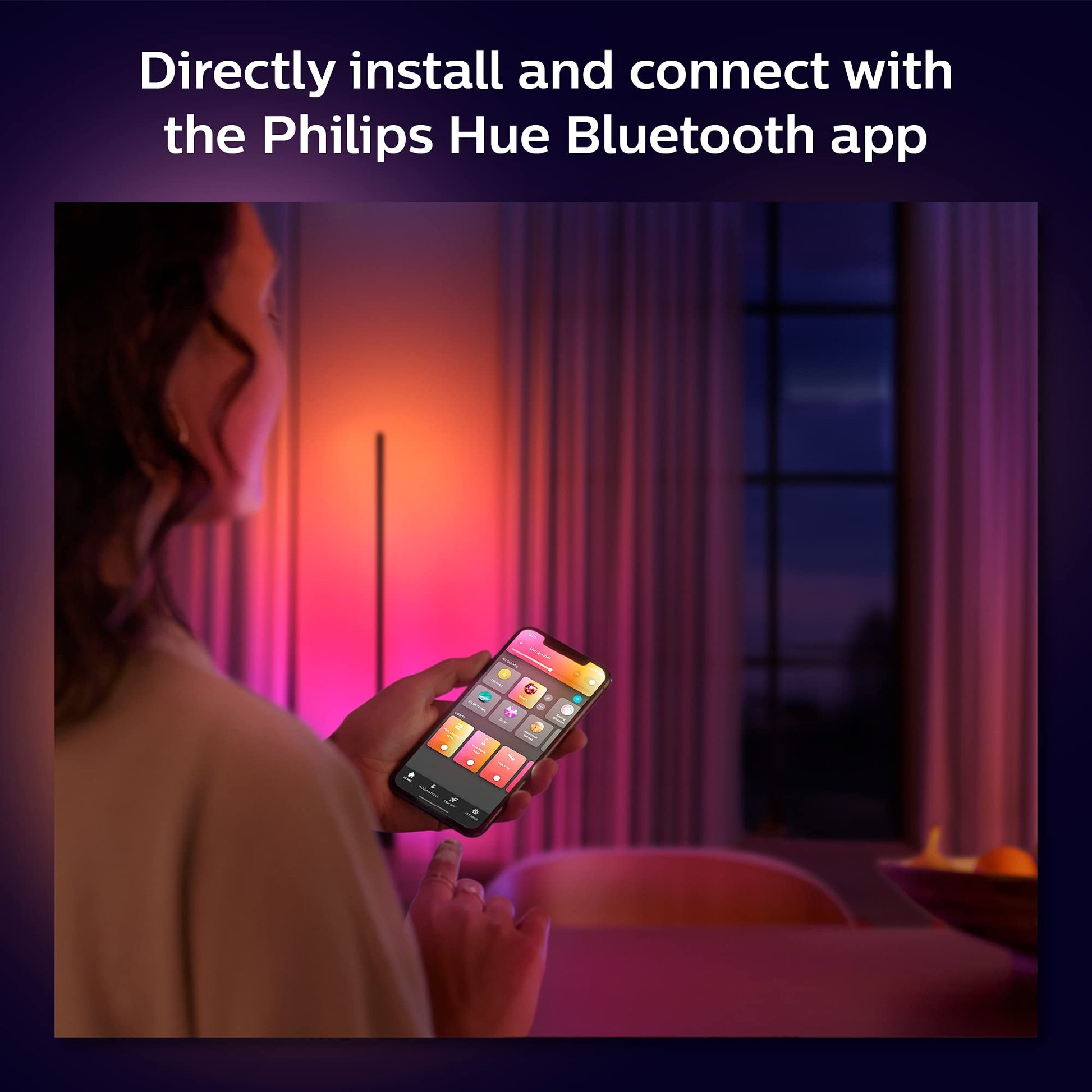 Tira Inteligente Philips Hue Gradient luz multicolor extensión 1 metro Compatible con Alexa