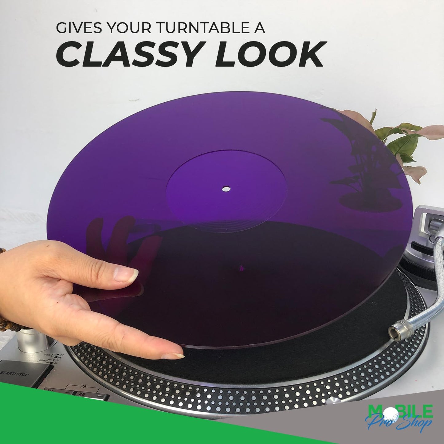 Tapete de acrílico para plato giratorio - Alfombrilla de vinilo para tocadiscos de 12 pulgadas - Reduce el ruido y mejora la calidad del sonido y proporciona graves más ajustados - Alfombrilla
