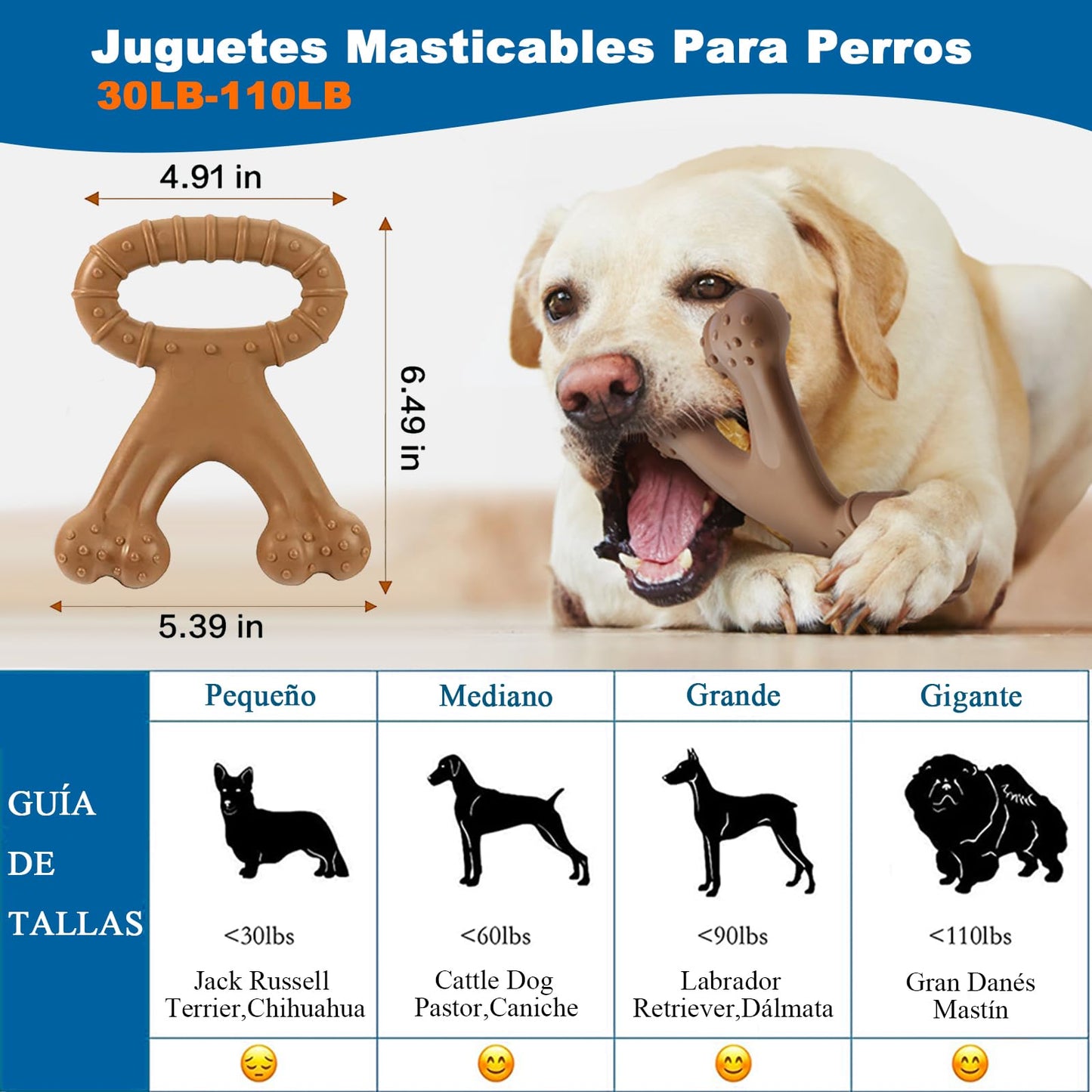 Juguete para la Dentición con Sabor a Carne de Vacuno, Ayuda a Limpiar los Dientes del Perro, Apto para Perros Medianos/Grandes, Juguetes Resistentes a las Mordeduras,Juguetes Interactivos para perros