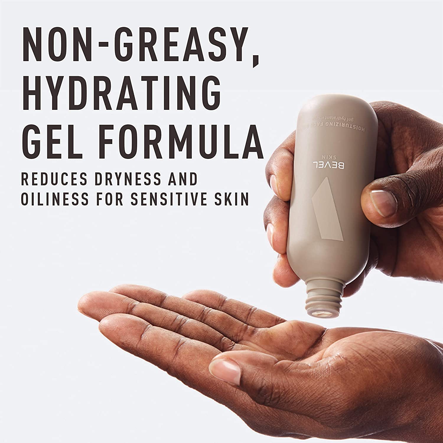Bevel Moisturizing Face Gel, with Tea Tree Oil, Vitamic C, and Algae Extract, Helps Reduce Dryness and Oiliness, Good for Sensitive Skin, 4 fl. oz