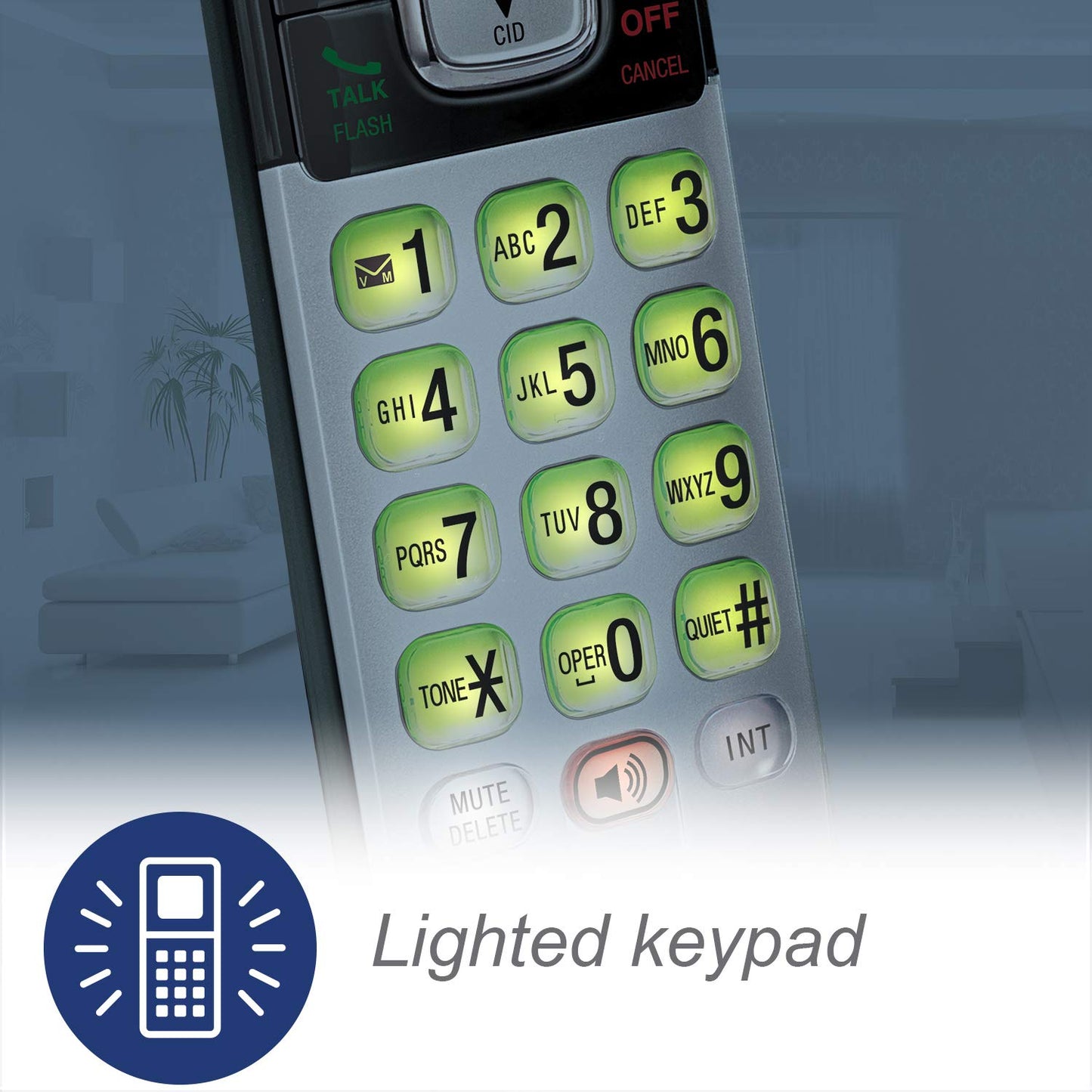VTech - Teléfono DECT 6.0 con base para identificación de llamadas y llamada en espera, Plateado/Negro