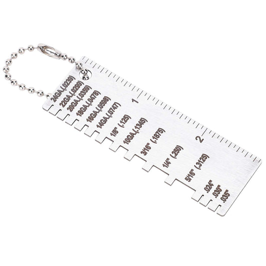 Jadeshay Medidor de Grosor de Hoja de Metal portátil, Medidor de Espesor de Alambre Hoja de Metal Acero Inoxidable Espesor Estándar Indicador de Metal Herramienta de Inspección Medidor de Soldadura