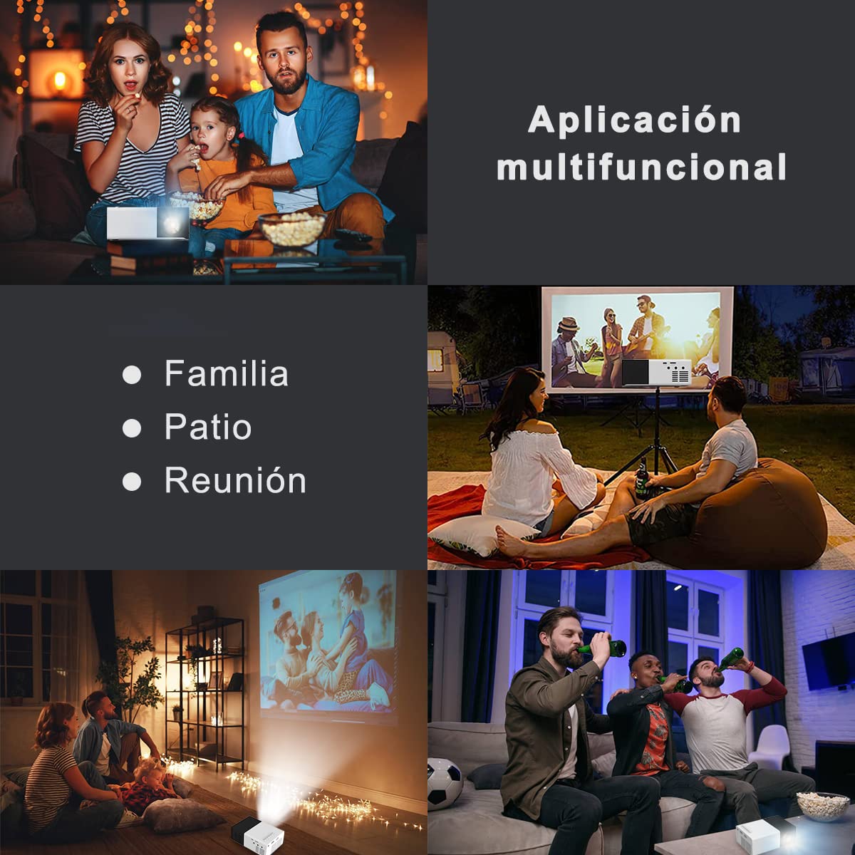 Mini Proyector EASYTAO Blanco 720P Nativo WiFi para Smartphone y PC