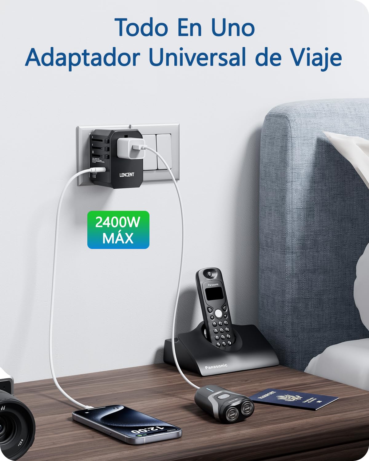Adaptador Universal de Viaje LENCENT 70W Internacional
