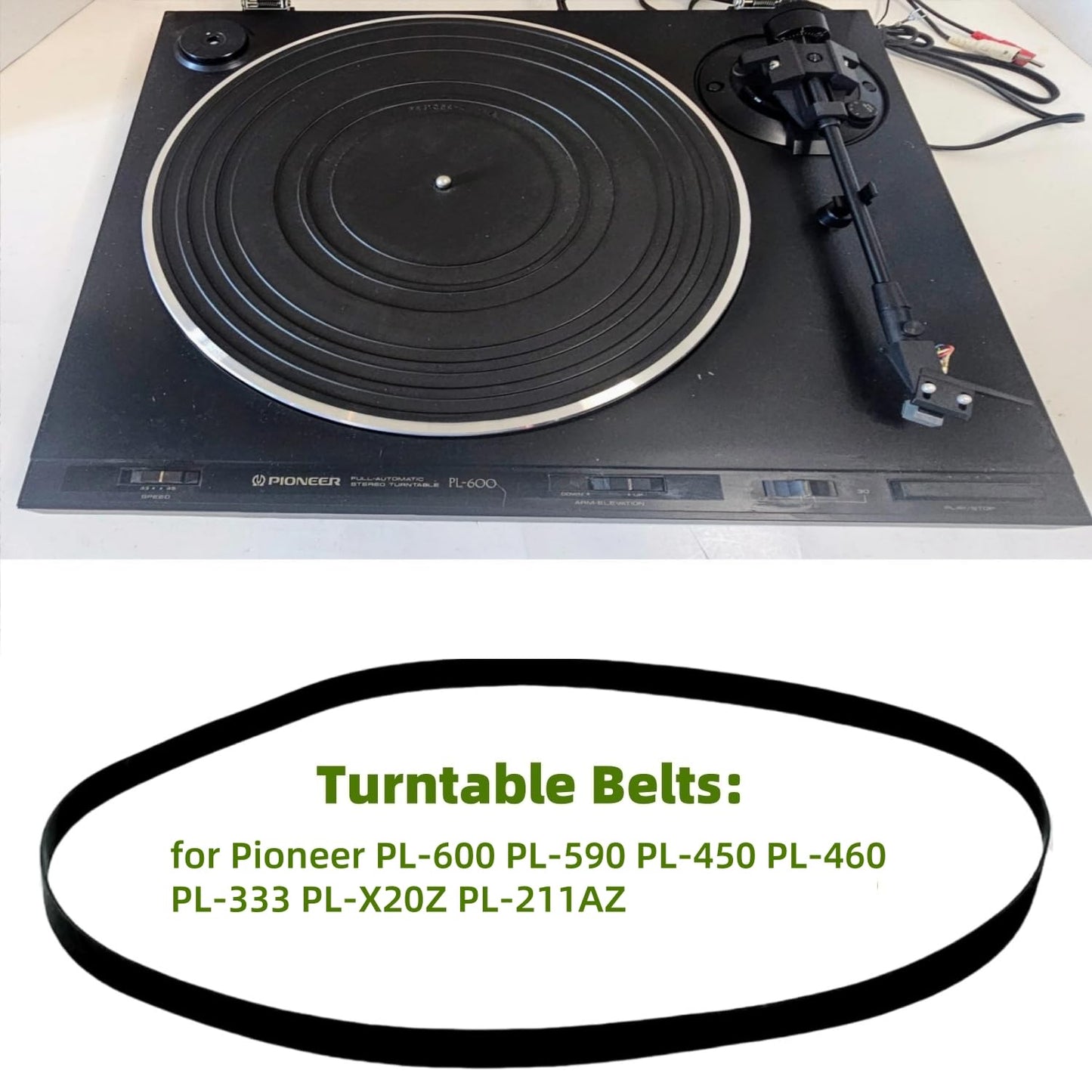 Sam&Johnny - Cinturones de repuesto para Pioneer PL-600 PL-590 PL-450 PL-460 PL-333 PL-X20Z PL-211AZ