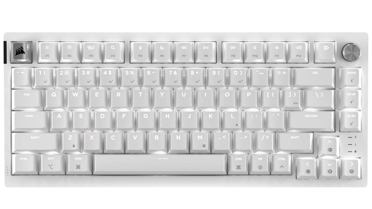 Teclado mecánico inalámbrico Corsair K65 blanco RGB intercambiable para Mac y iPad