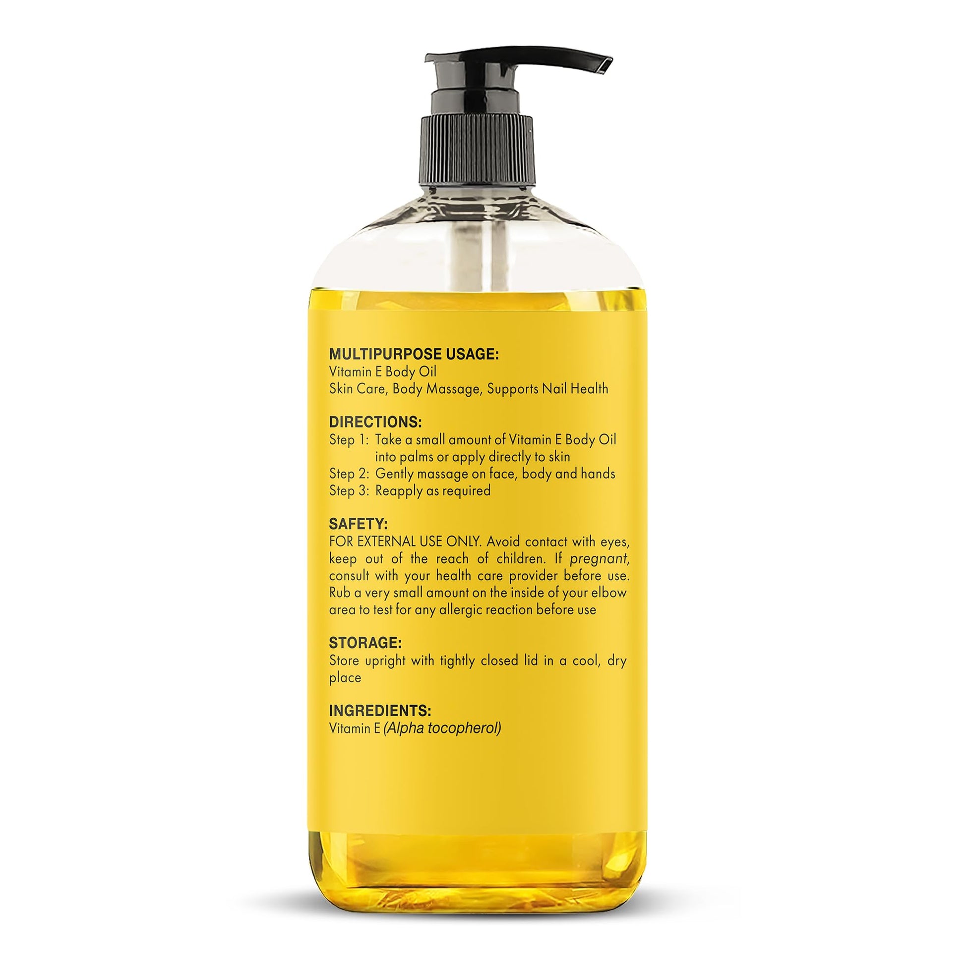 Majestic Pure NOVIIML PURE Vitamin E Oil | 100% Pure and Natural Cold Pressed Vitamin E oil for Skin, Scars, Face, Nails, Hair, Scalp | 20,000 IU | Non-GMO Verified | Hair & Body Oil | 8 Fl Oz